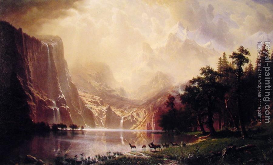 Albert Bierstadt : Among the Sierra Nevada Mountains